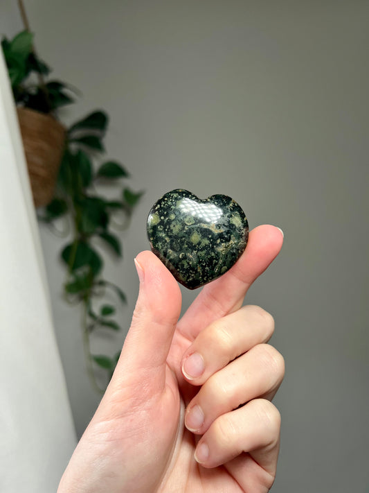 Kambaba Jasper heart from Madagascar