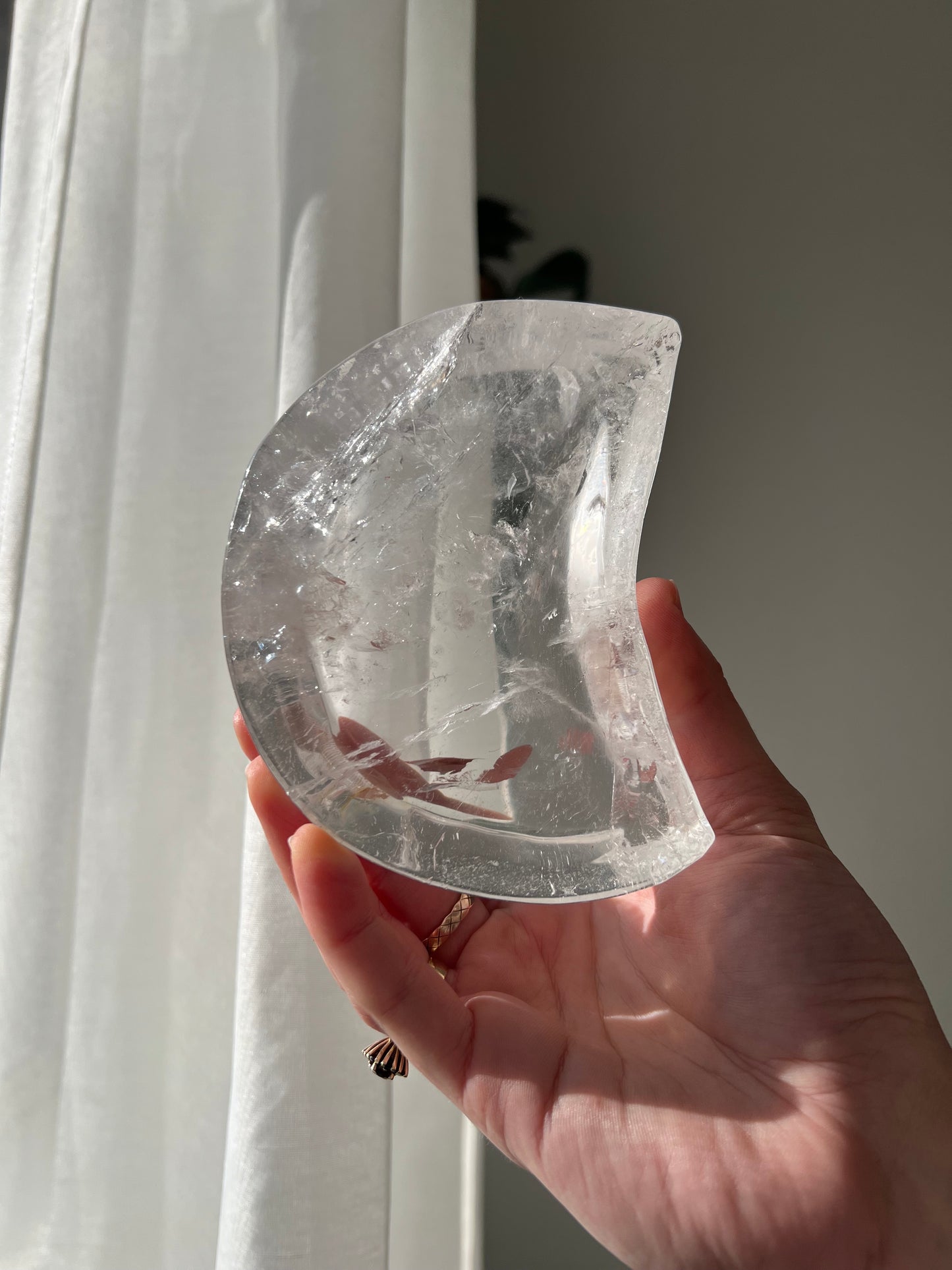 Clear Quartz cresent moon bowl from Brazil