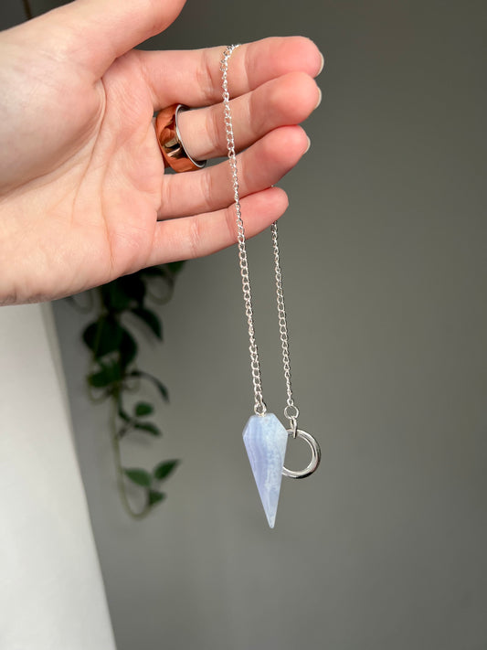 Blue Lace Agate Pendulum from Namibia