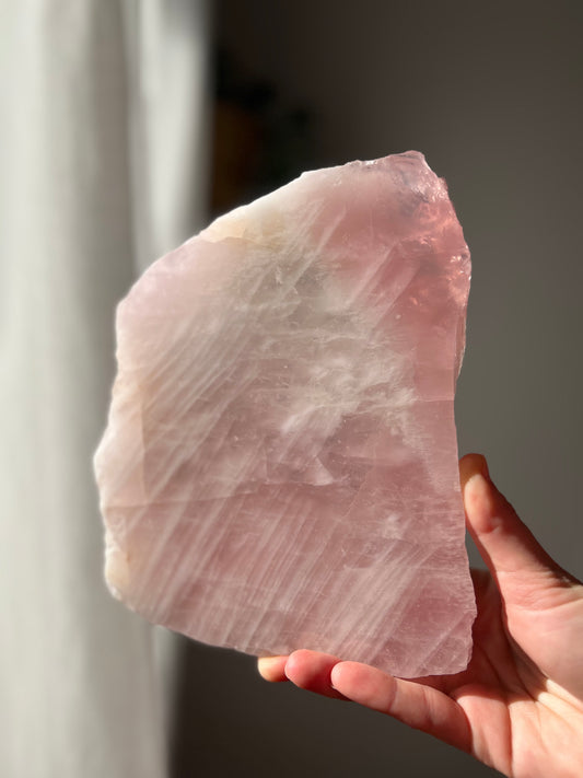 Rose Quartz slice from Brazil 02