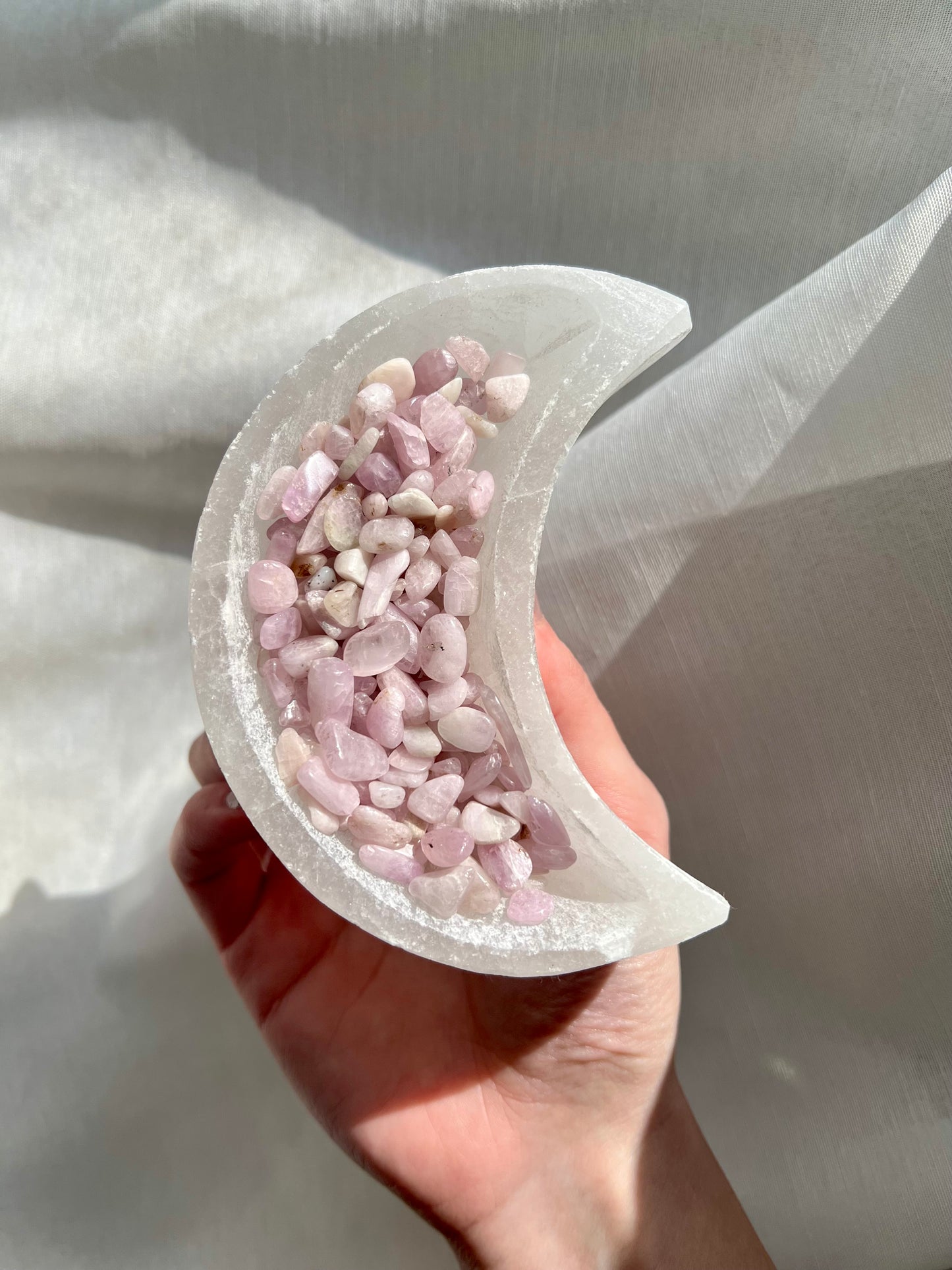 Set of 5 mini Kunzite tumbled stones from Afghanistan