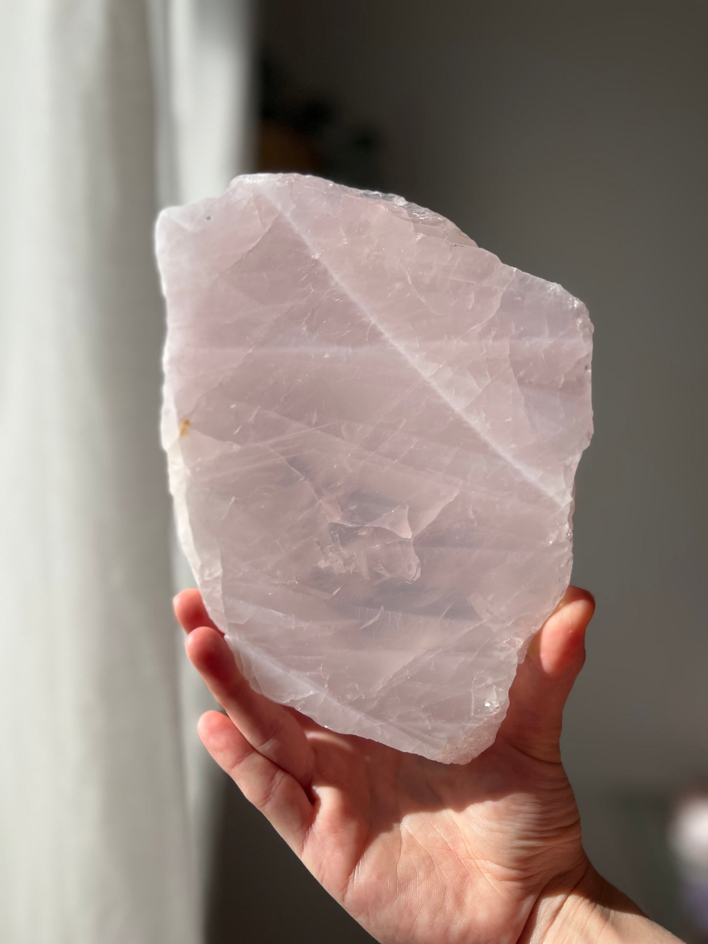 Rose Quartz slice from Brazil 01