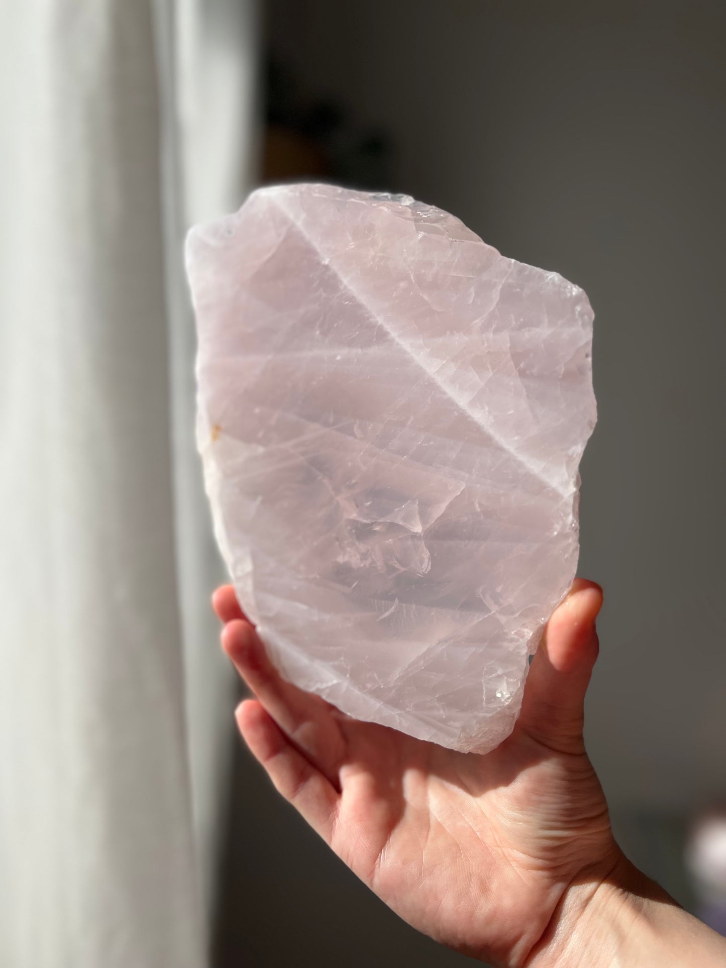Rose Quartz slice from Brazil 01