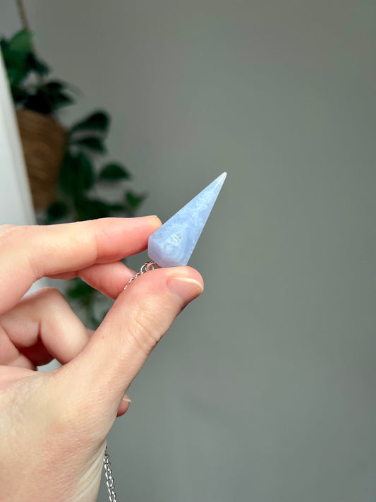 Blue Lace Agate Pendulum from Namibia