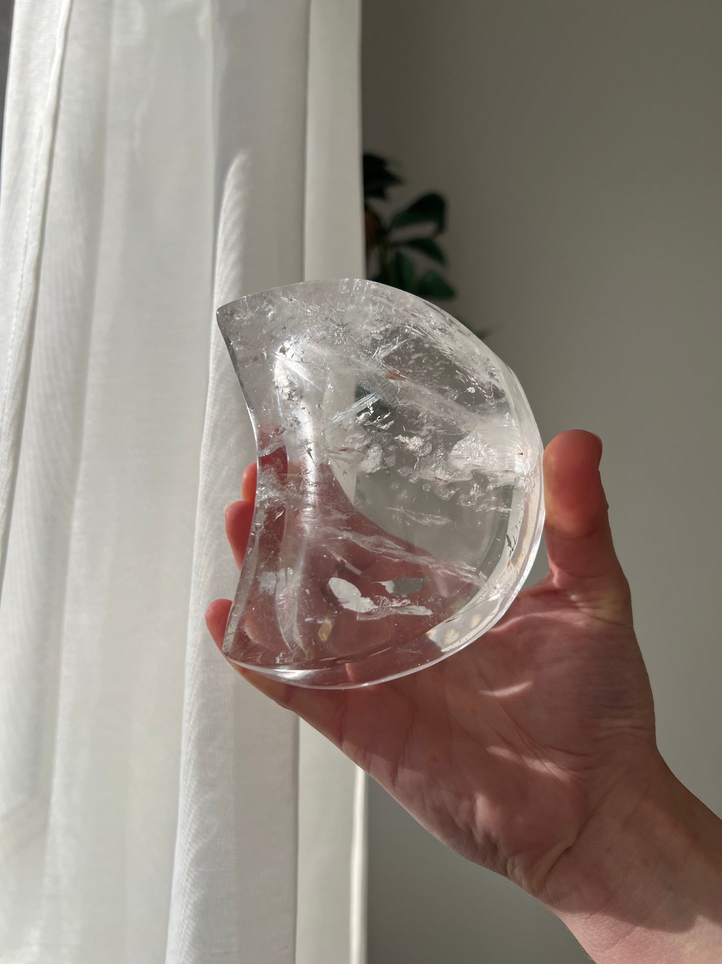 Clear Quartz cresent moon bowl from Brazil