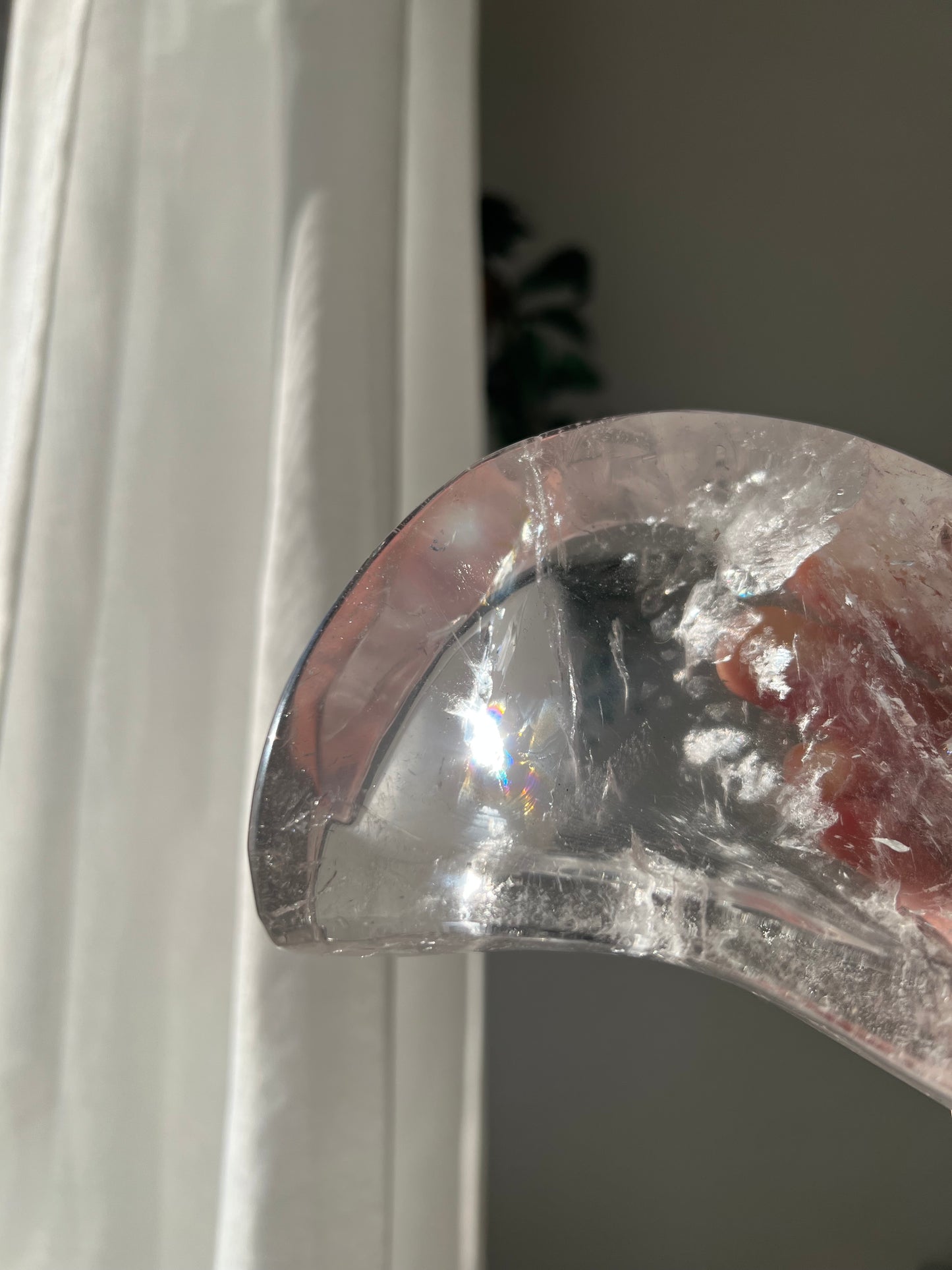 Clear Quartz cresent moon bowl from Brazil