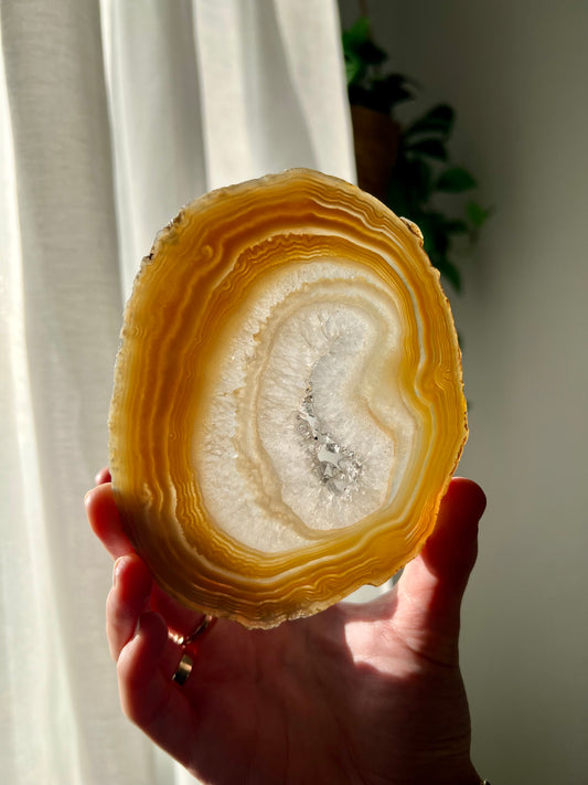 Agate and Quartz slice from Brazil