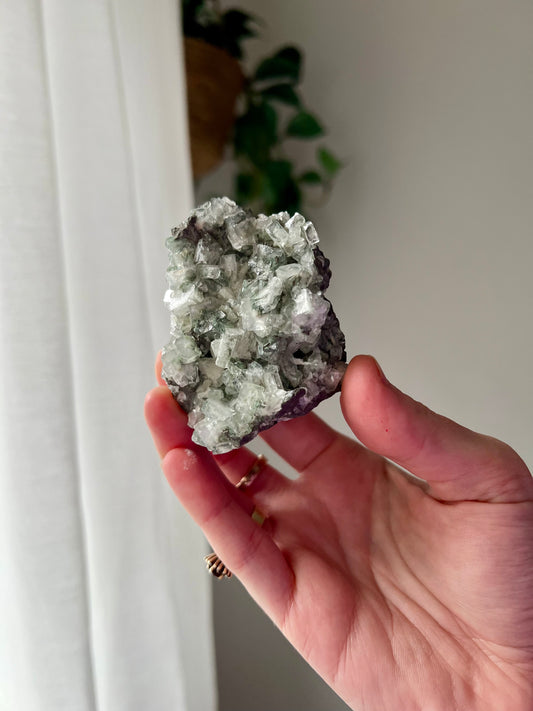 Green Apophyllite on Basalt from India