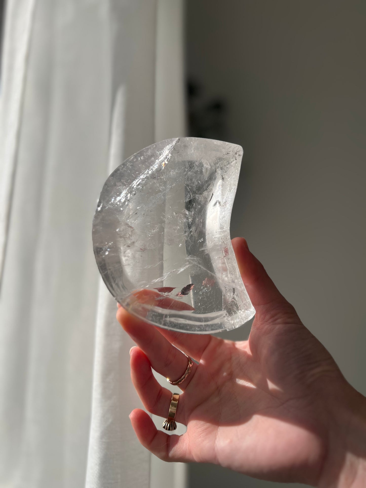 Clear Quartz cresent moon bowl from Brazil