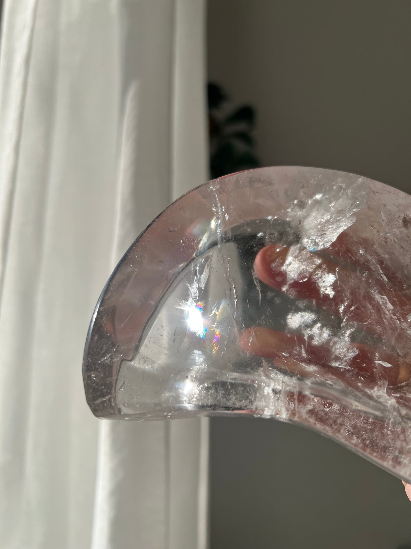 Clear Quartz cresent moon bowl from Brazil
