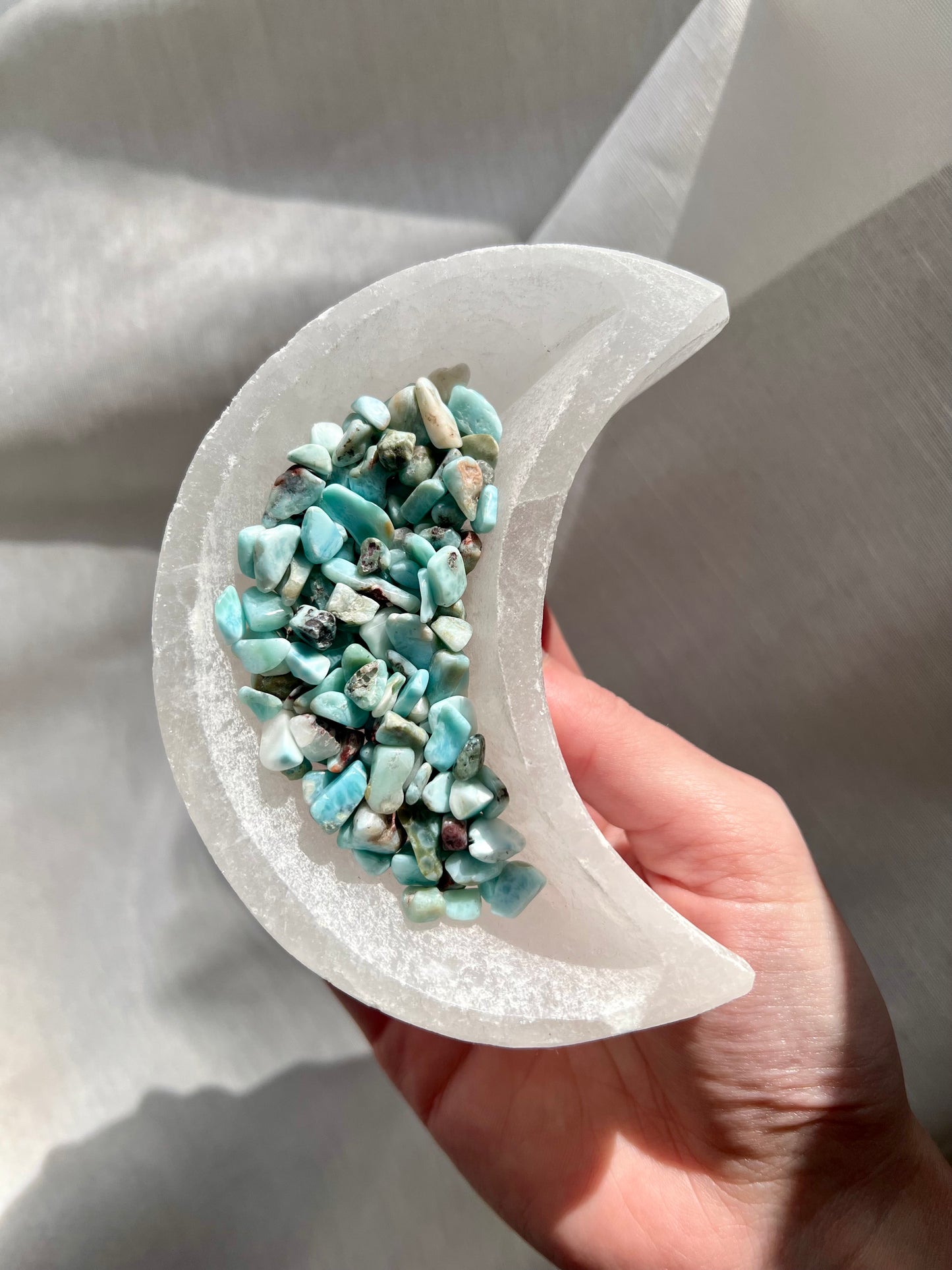 Set of 5 mini Larimar tumbled stones from the Dominican Republic