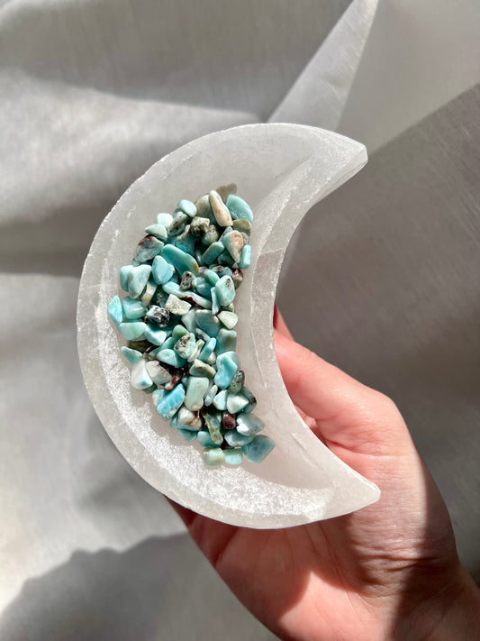 Set of 5 mini Larimar tumbled stones from the Dominican Republic