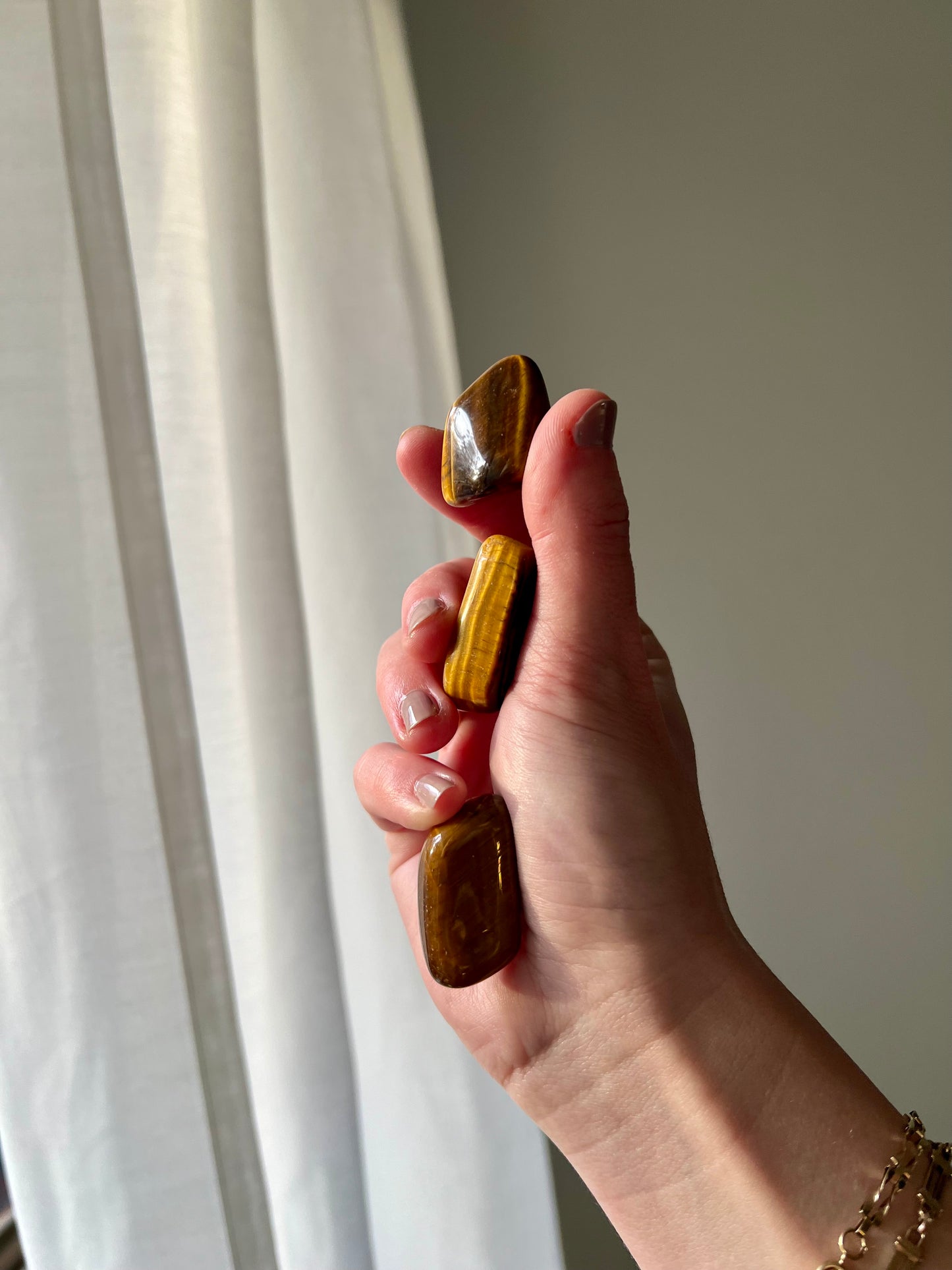 Tigers Eye tumbled stone from South Africa