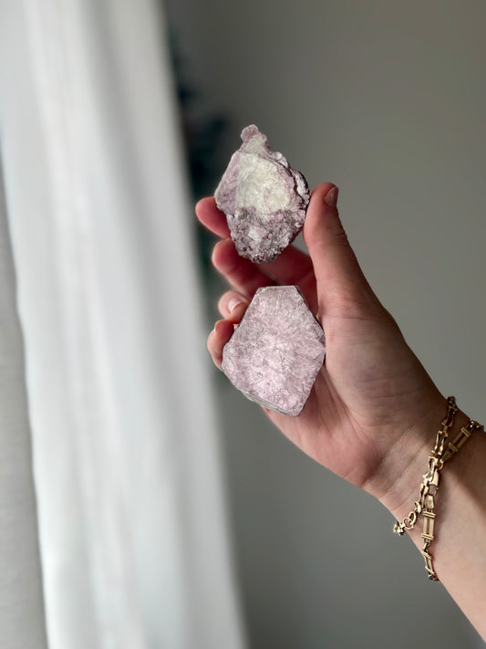 Lepidolite and mica mini slice from Brazil