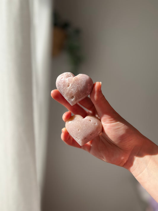 Pink Amethyst heart from Brazil
