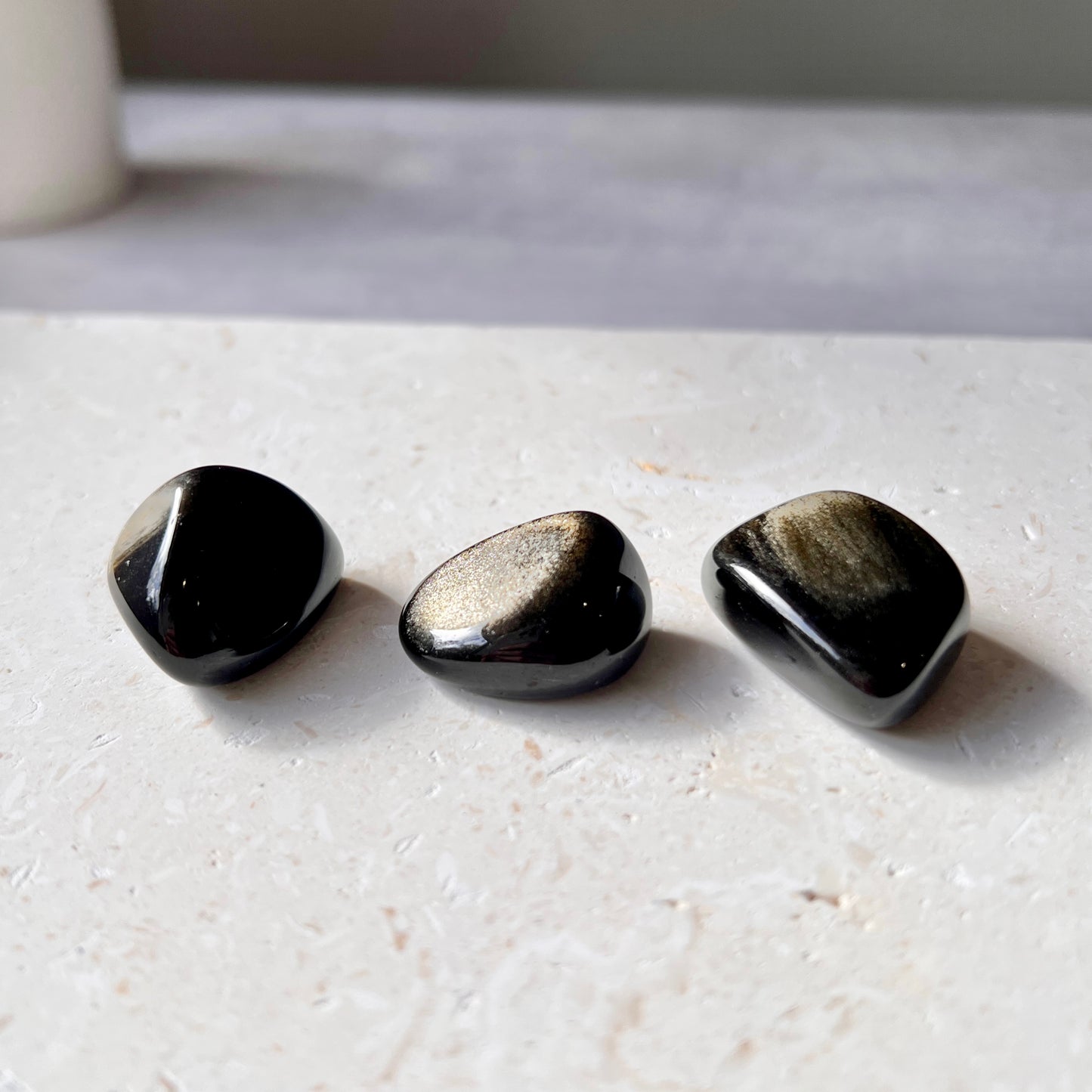 Gold Sheen Obsidian tumble stone
