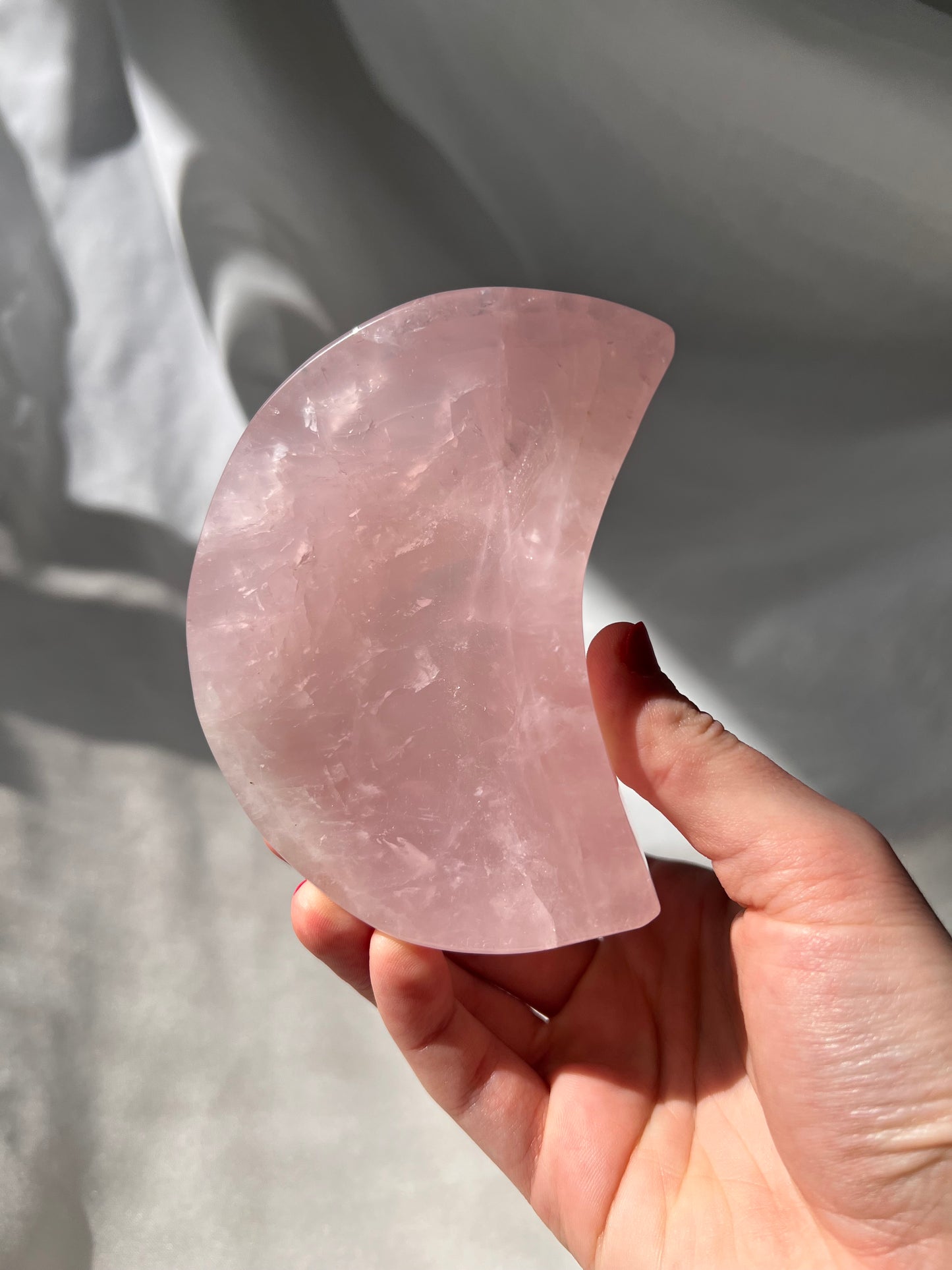 Rose Quartz crescent moon bowl from Brazil