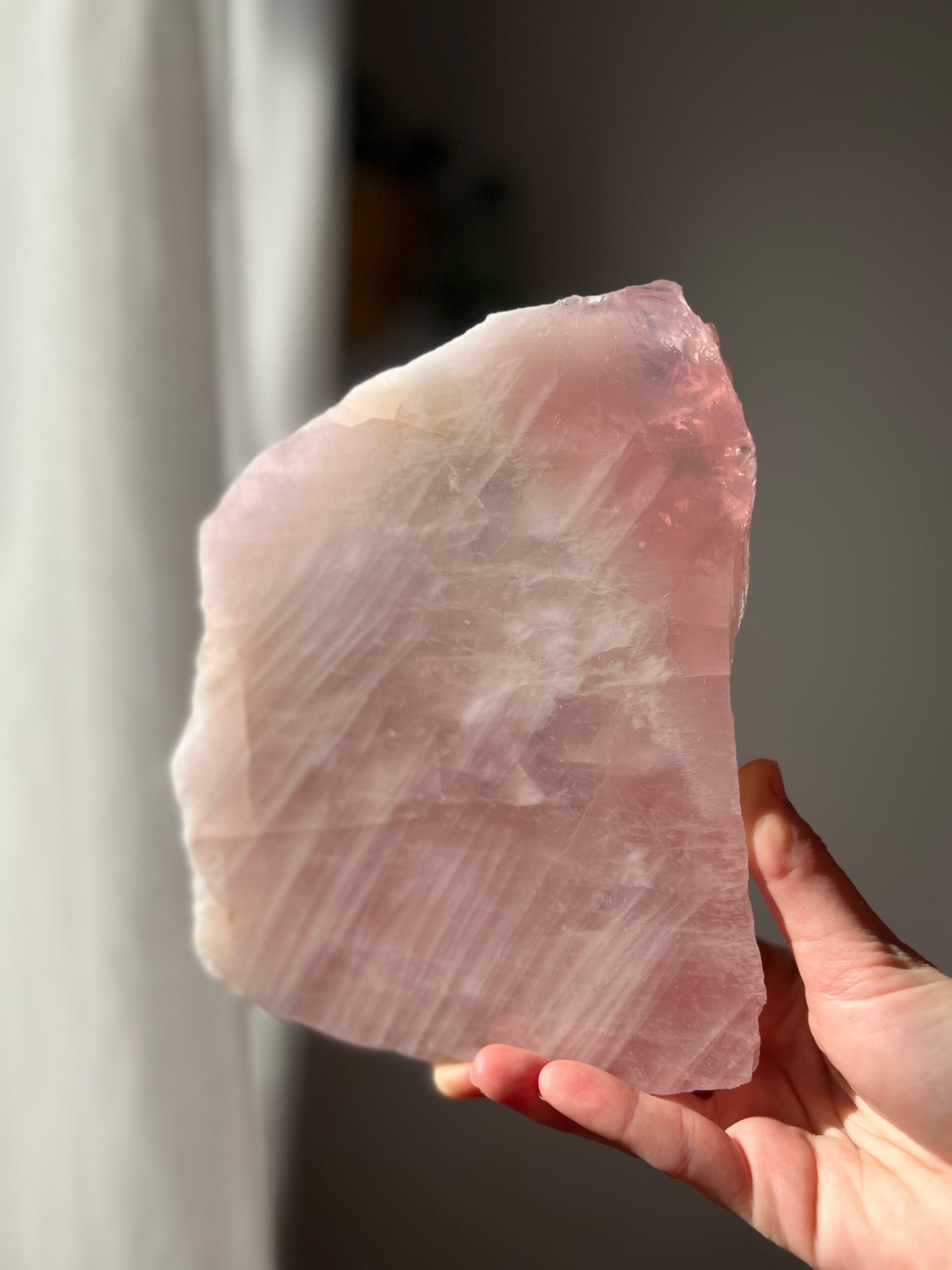 Rose Quartz slice from Brazil 02