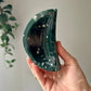 Moss Agate Crescent moon bowl from Brazil