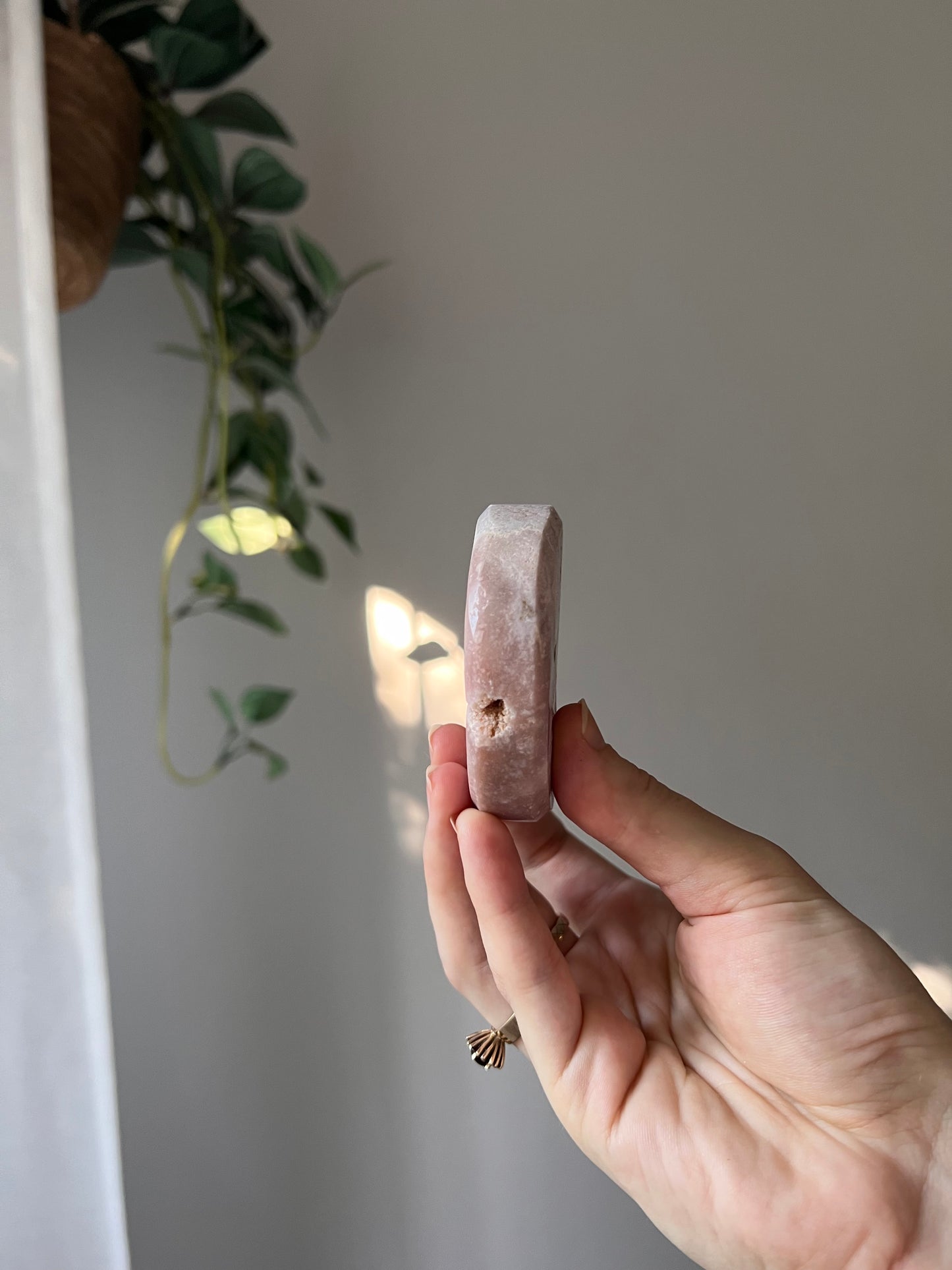 Pink Amethyst crescent moon from Brazil