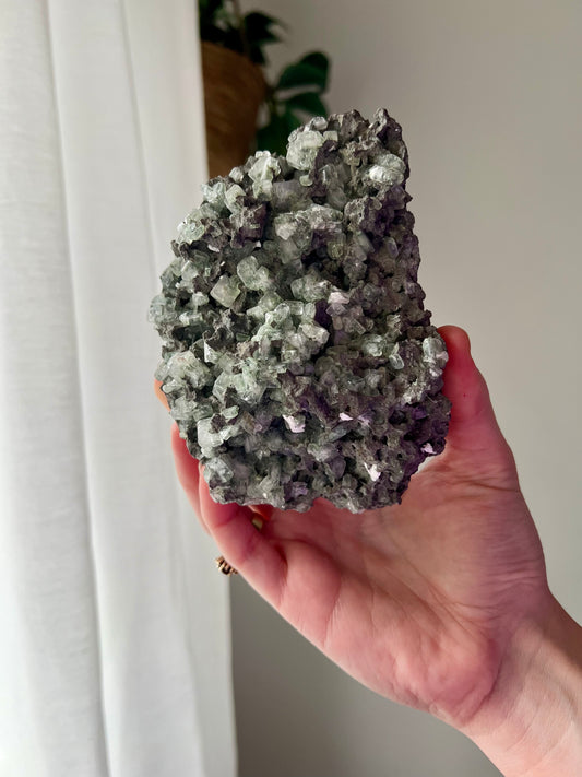Green Apophyllite on Basalt from India