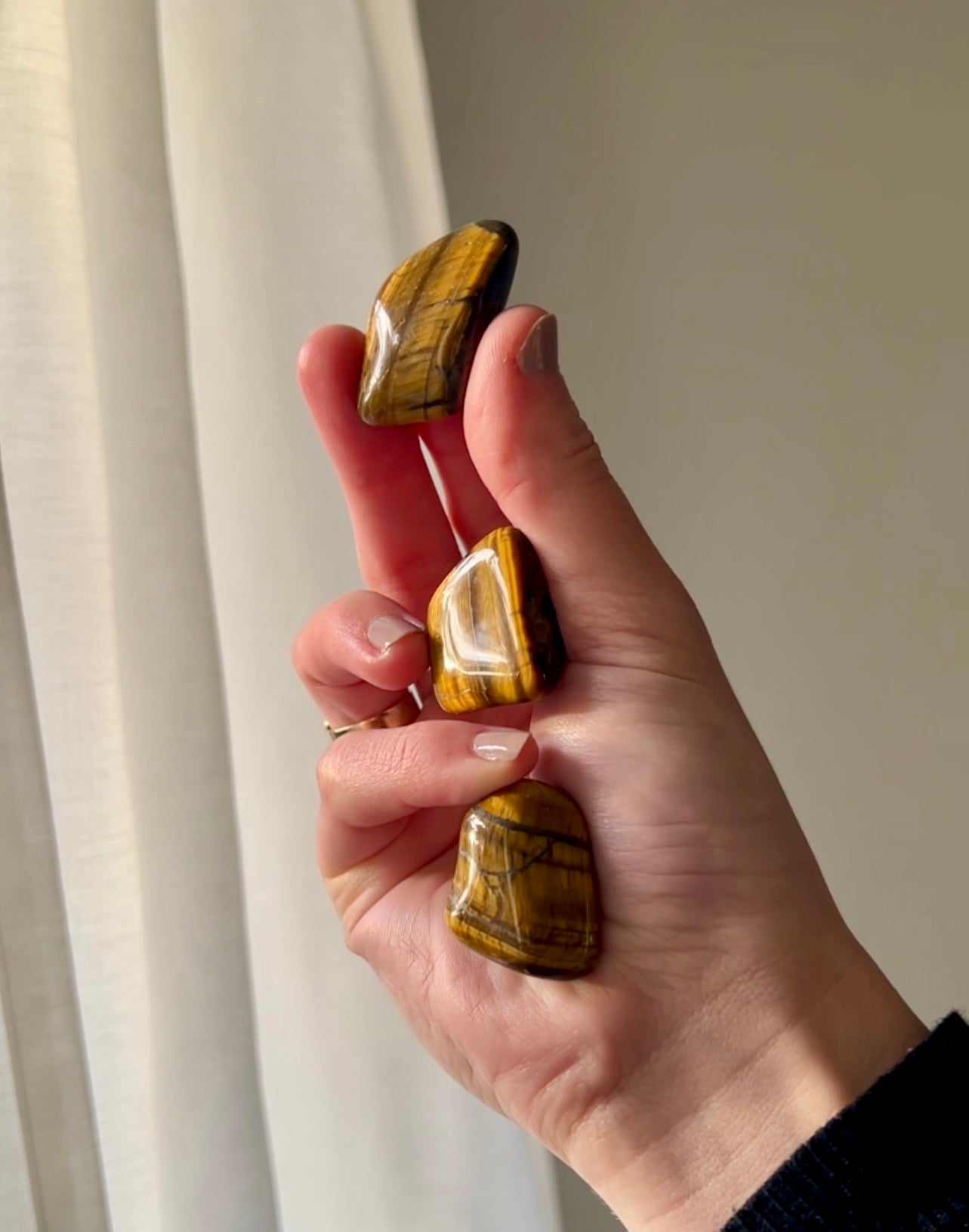 Tigers Eye tumbled stone from South Africa