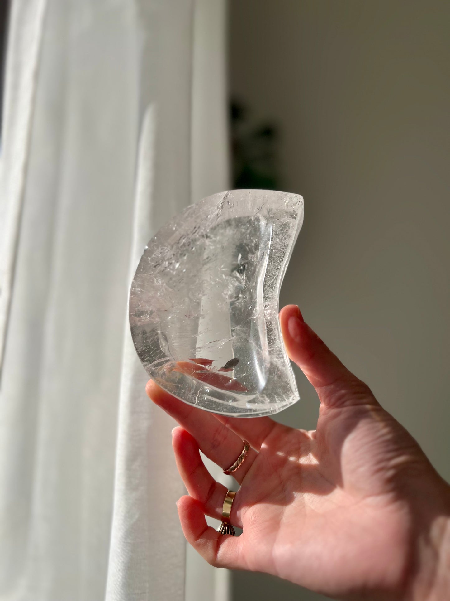 Clear Quartz cresent moon bowl from Brazil