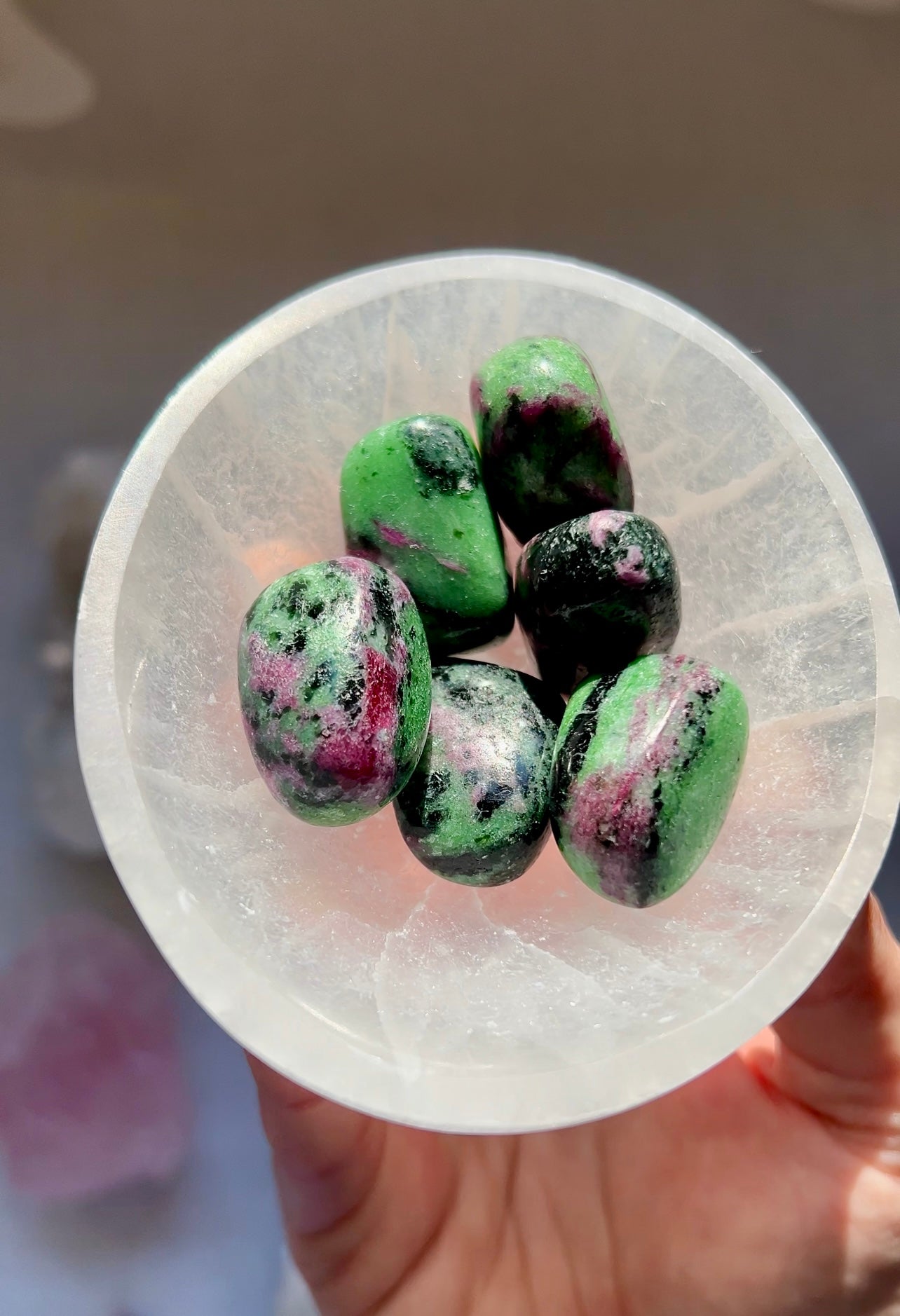 Ruby Zoisite tumbled stone from Tanzania