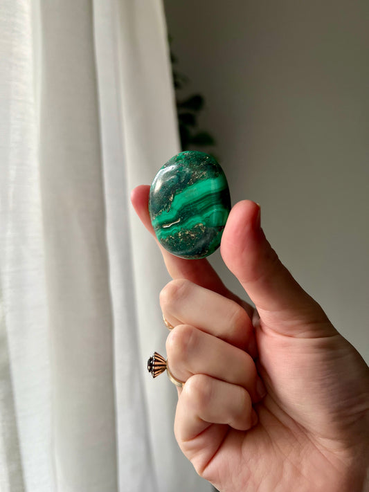 Malachite palmstone from The Congo