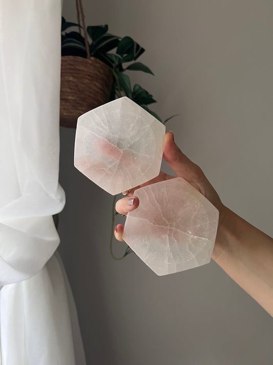 Selenite charging bowl from Morocco