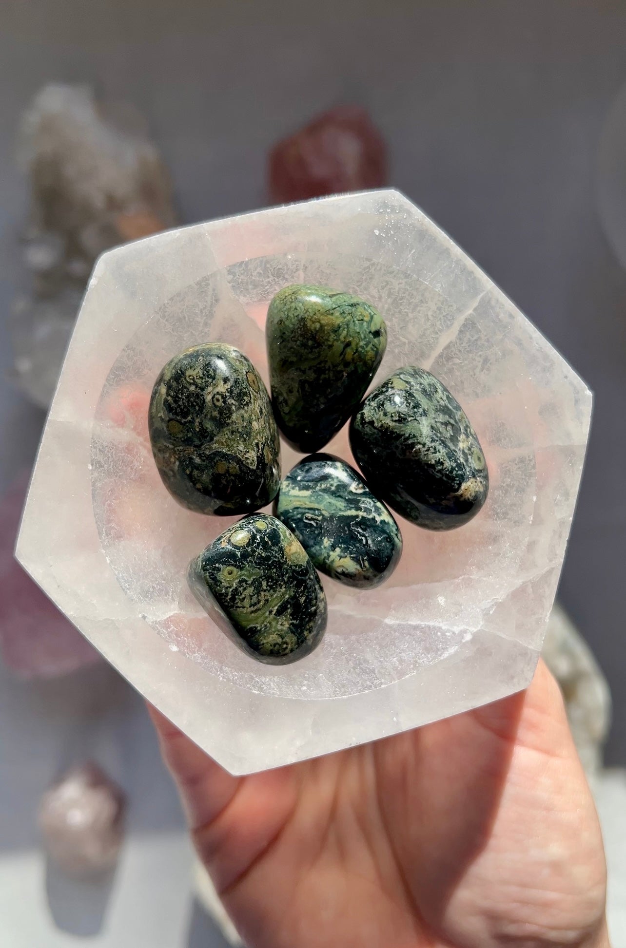 Kambaba Jasper tumbled stone from Madagascar