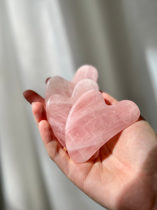 Rose Quartz Facial Gua Sha stone from Brazil