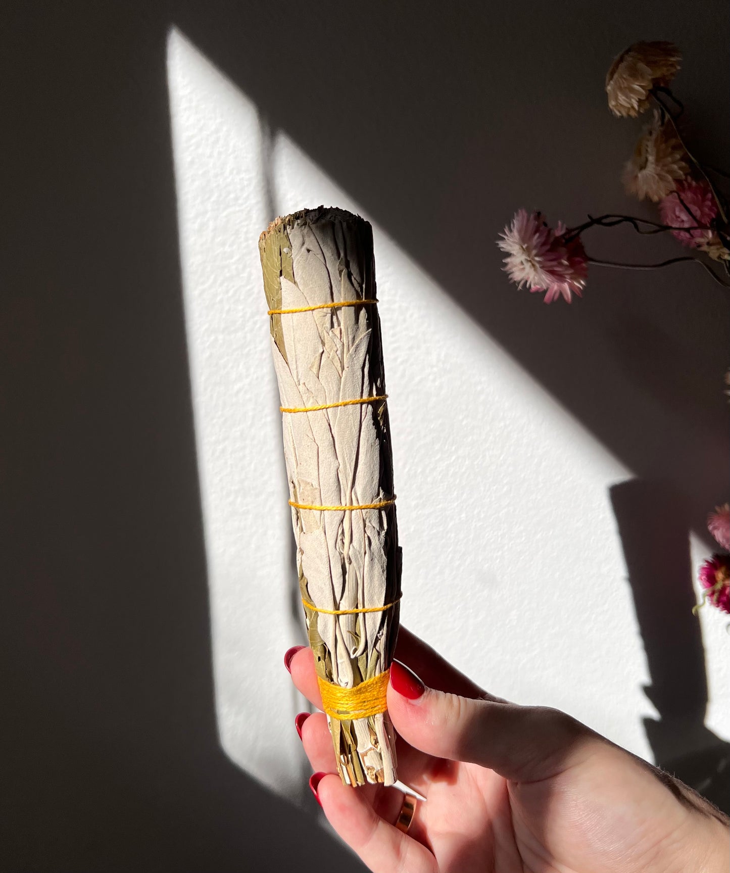 Australian grown organic white sage, cedar and sweetgrass wand.