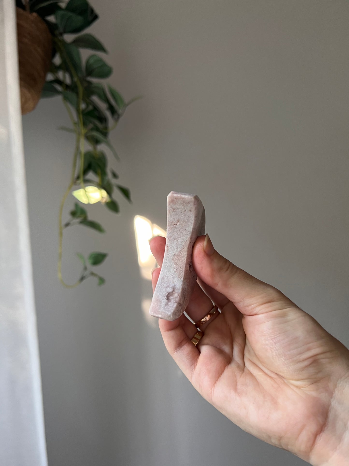 Pink Amethyst crescent moon from Brazil