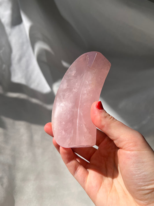 Rose Quartz crescent moon bowl from Brazil