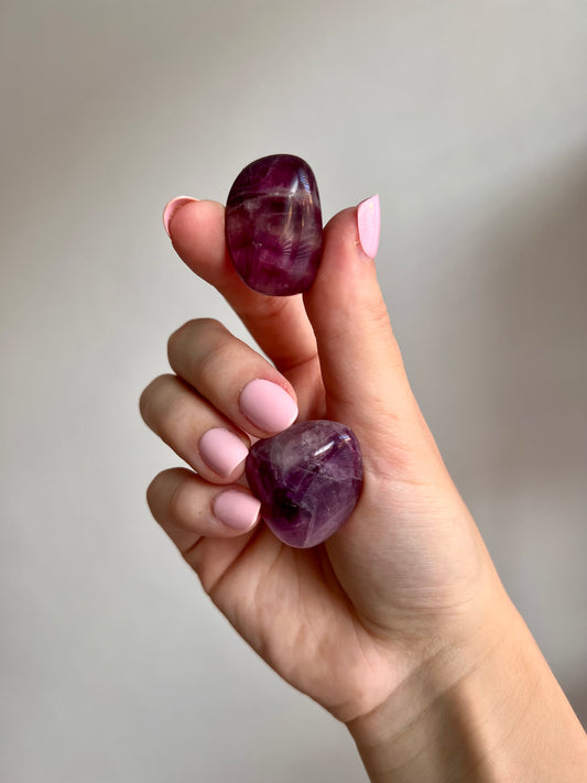 Purple Fluorite tumbled from China