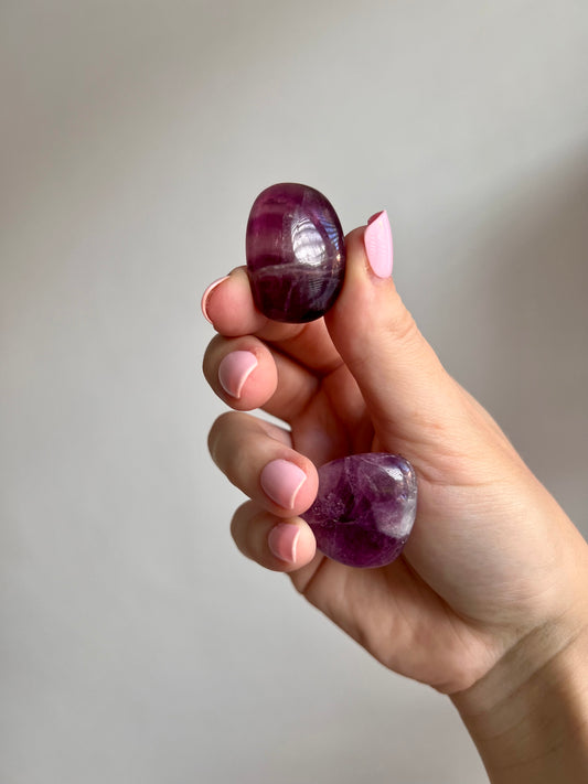 Purple Fluorite tumbled from China