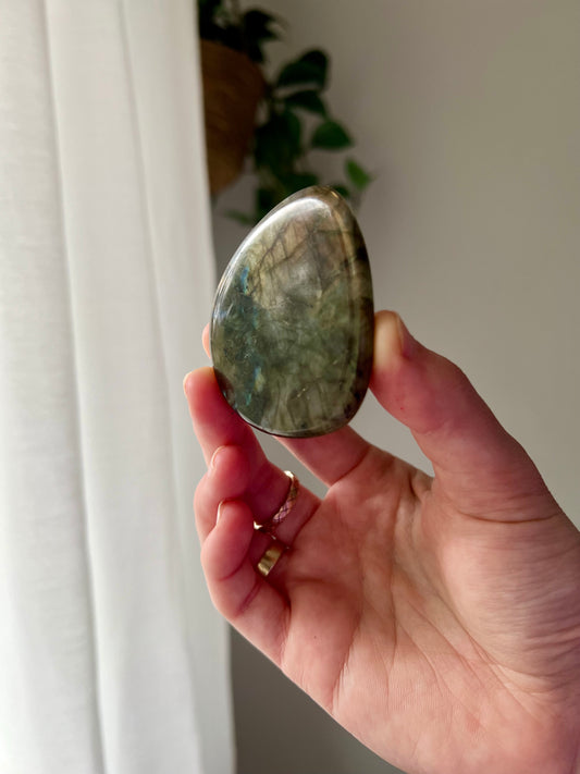 Labradorite palm stone from Madagascar