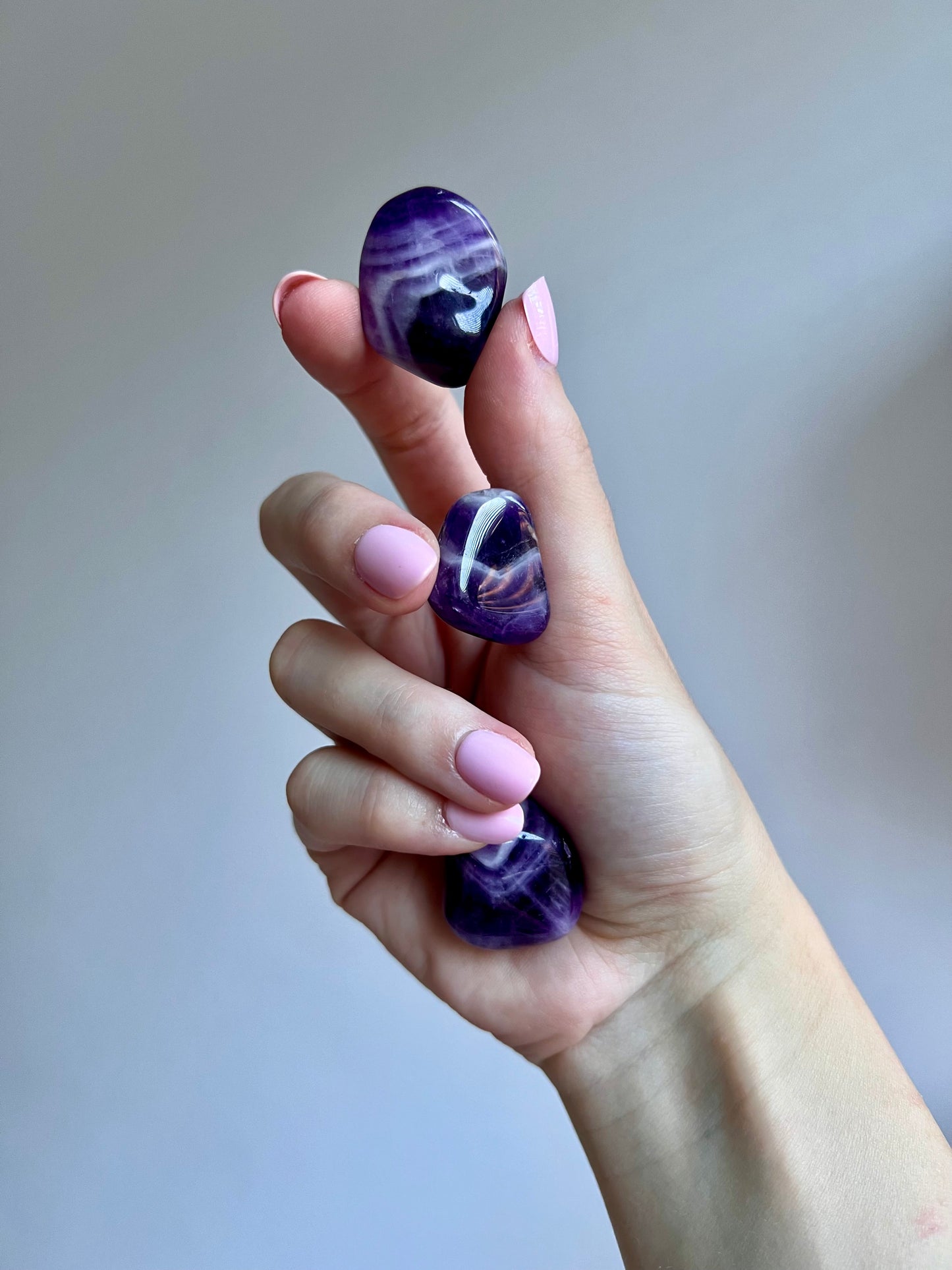 Banded African Amethyst tumbled stone