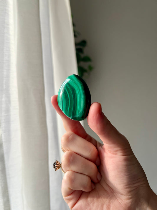 AA grade Malachite palmstone from The Congo