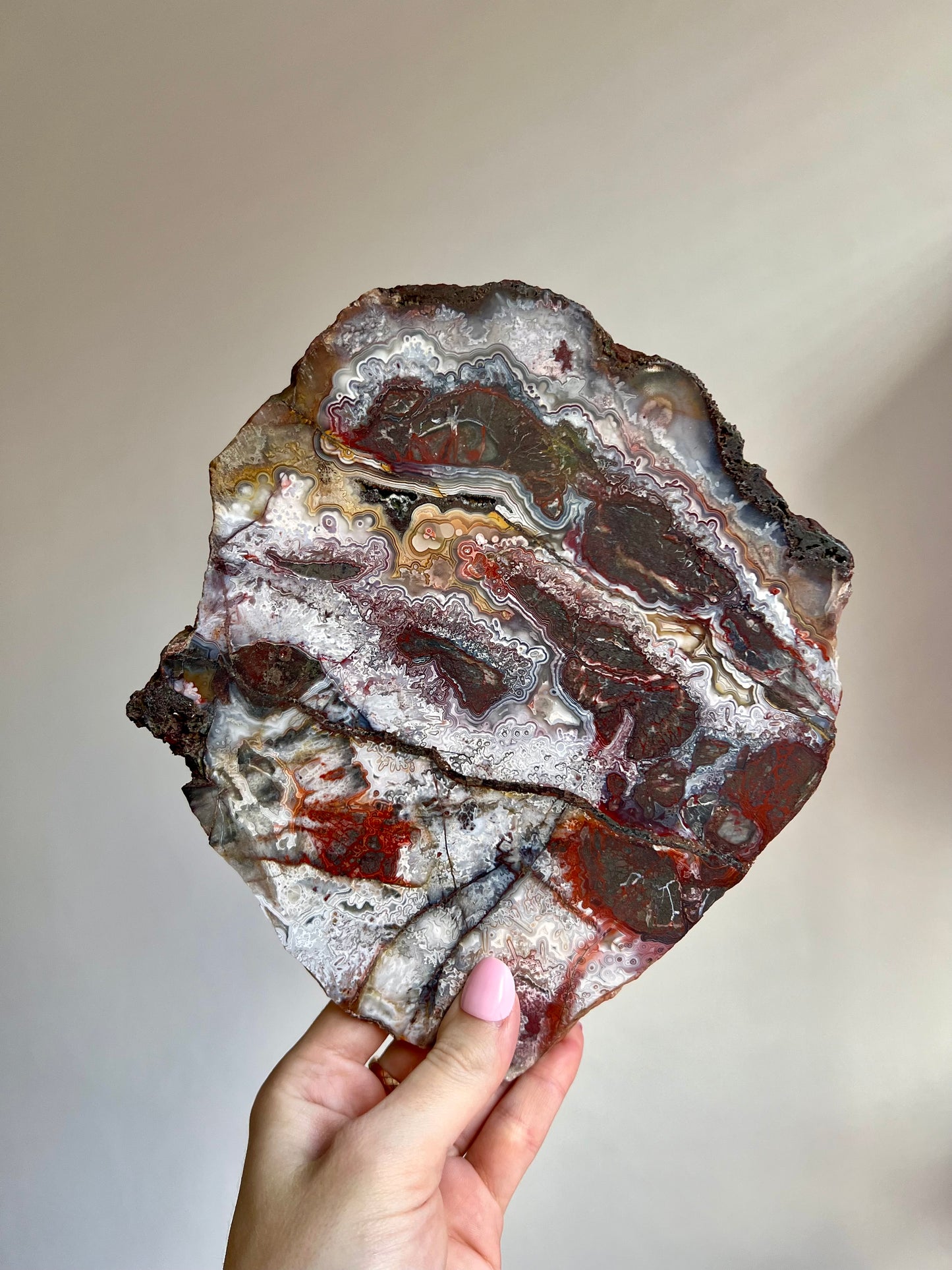 Crazy Lace Agate slab from Brazil