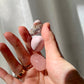 Trio of Phosphosiderite, Pink Agate and Rose Quartz