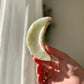 Green Calcite crescent moon bowl from Brazil