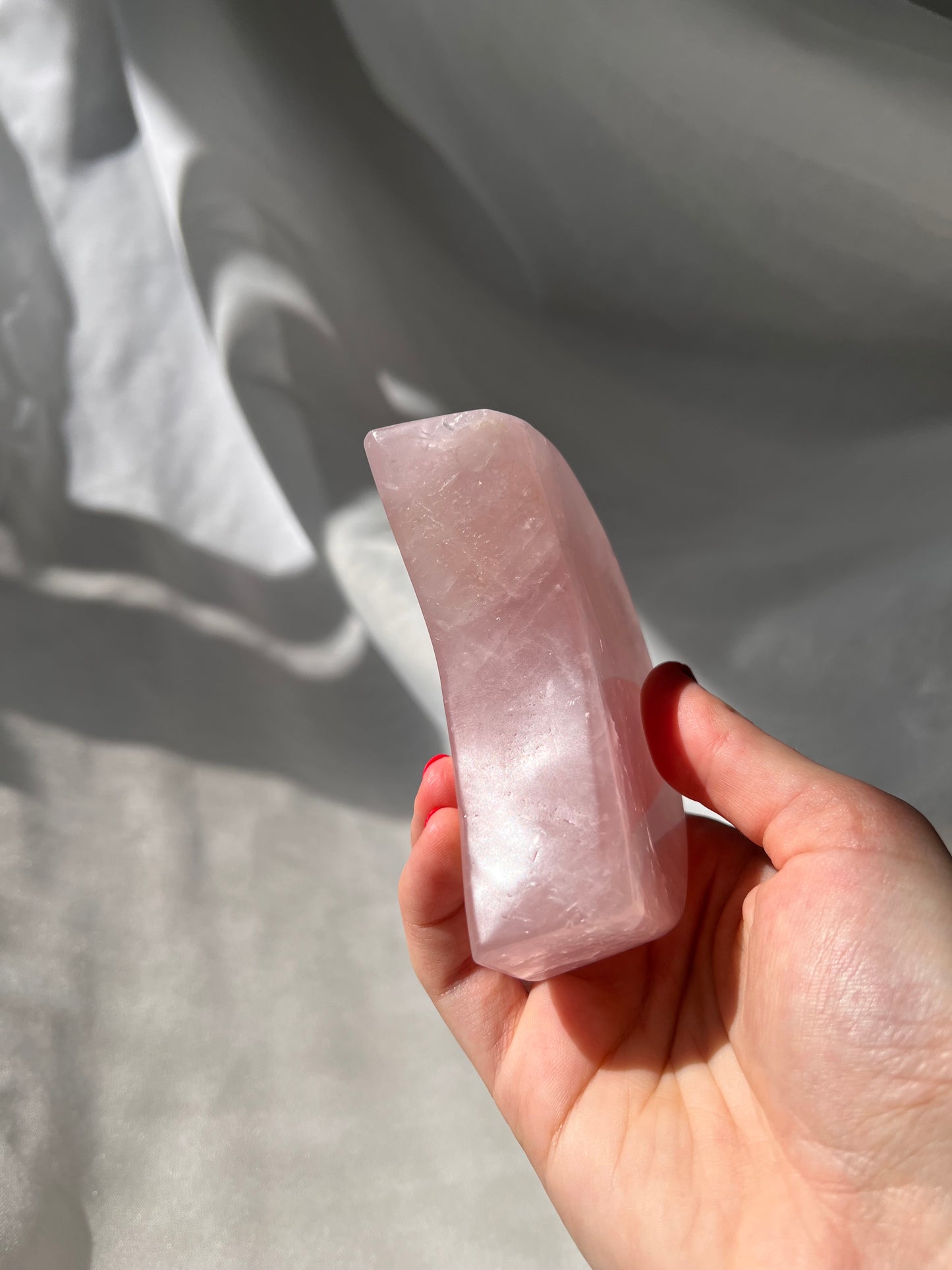 Rose Quartz crescent moon bowl from Brazil