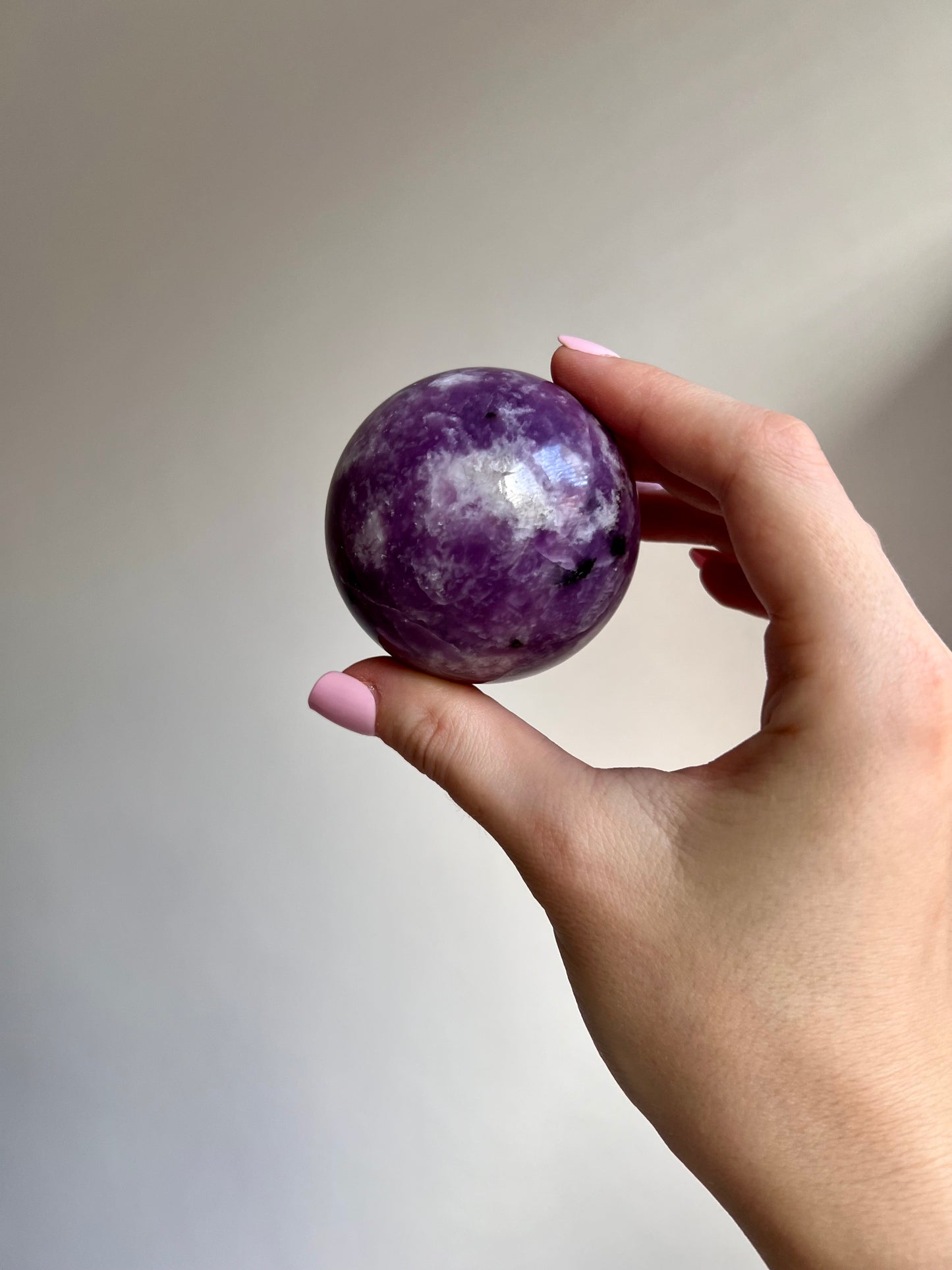 Lepidolite sphere from Brazil