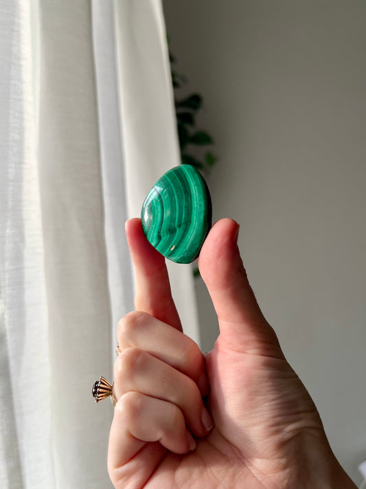 AA grade Malachite palmstone from The Congo