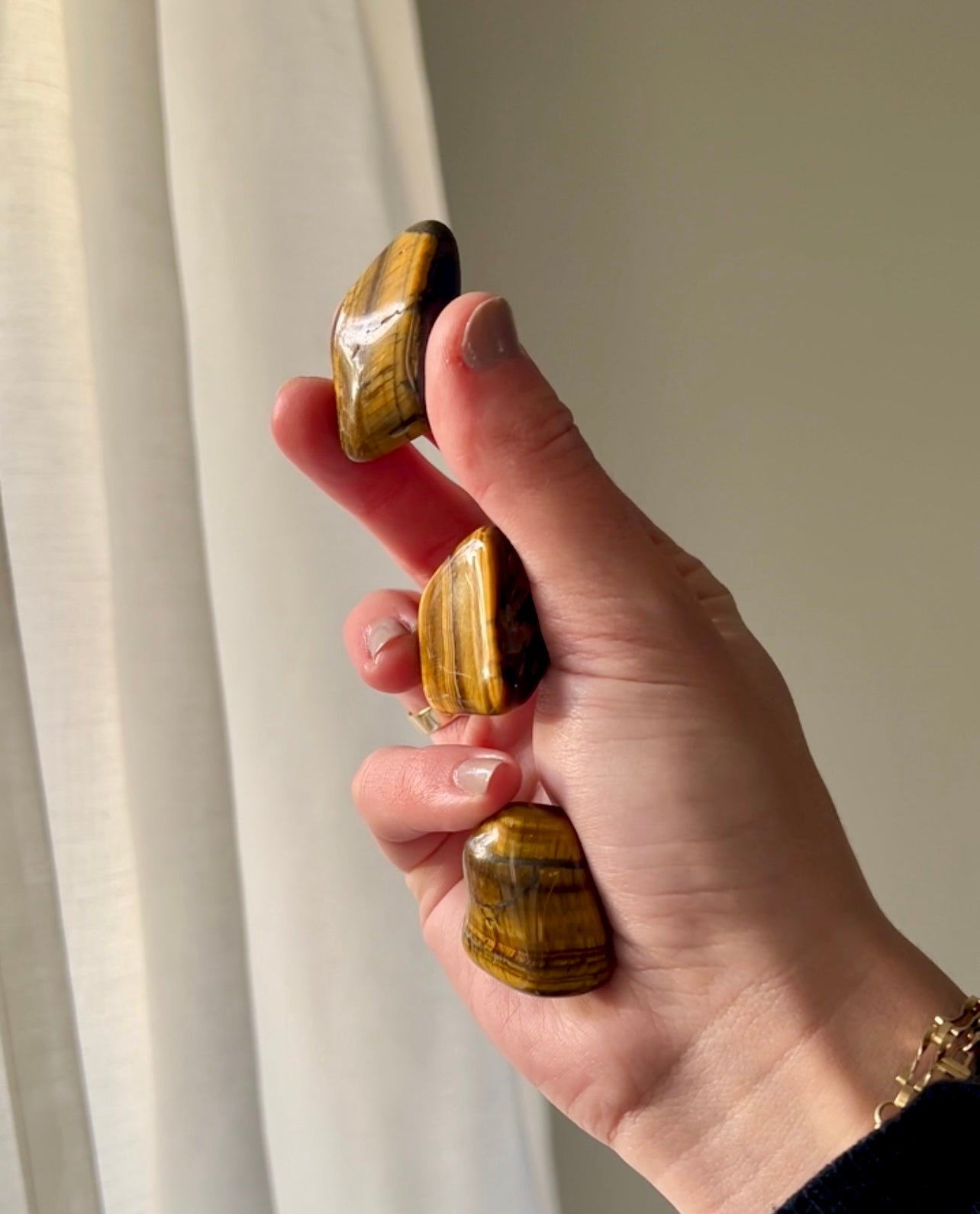 Tigers Eye tumbled stone from South Africa