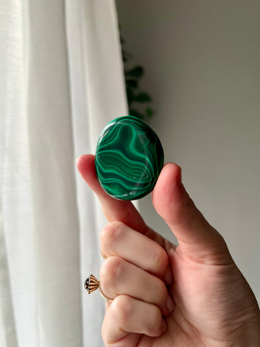 Malachite palmstone from The Congo