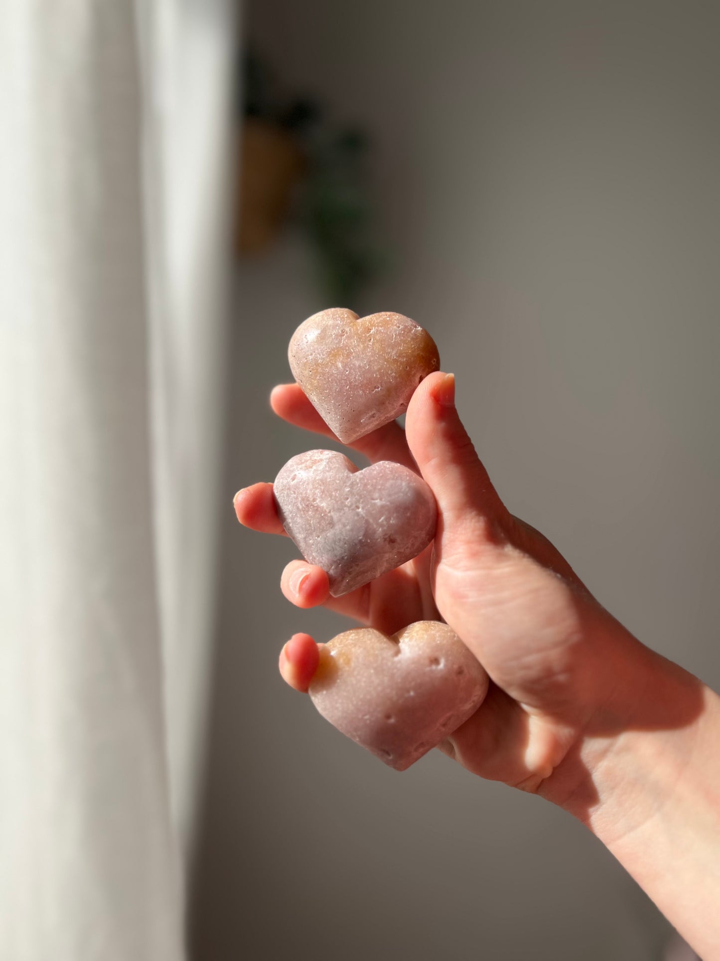Pink Amethyst heart from Brazil