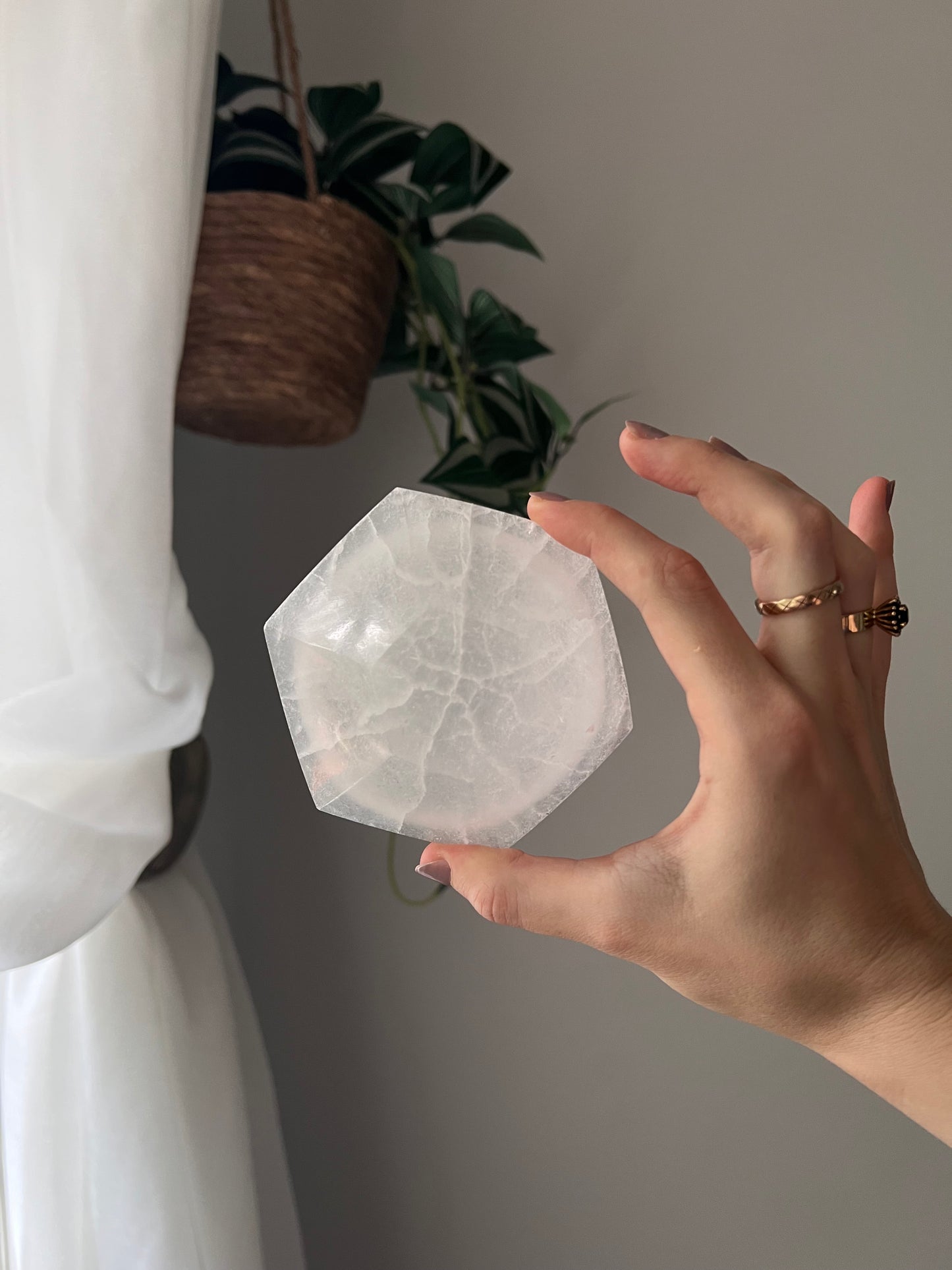 Selenite charging bowl from Morocco